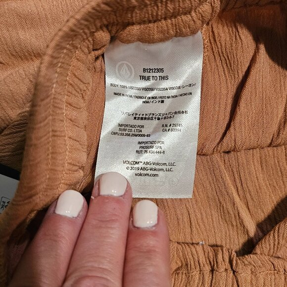 Volcom Women's Stoneshine Junki Pants / NWT / Sz XL / SAND - Picture 2 of 4